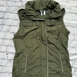 Old Navy Forest Green Vest with Zipper Hood Size Small
